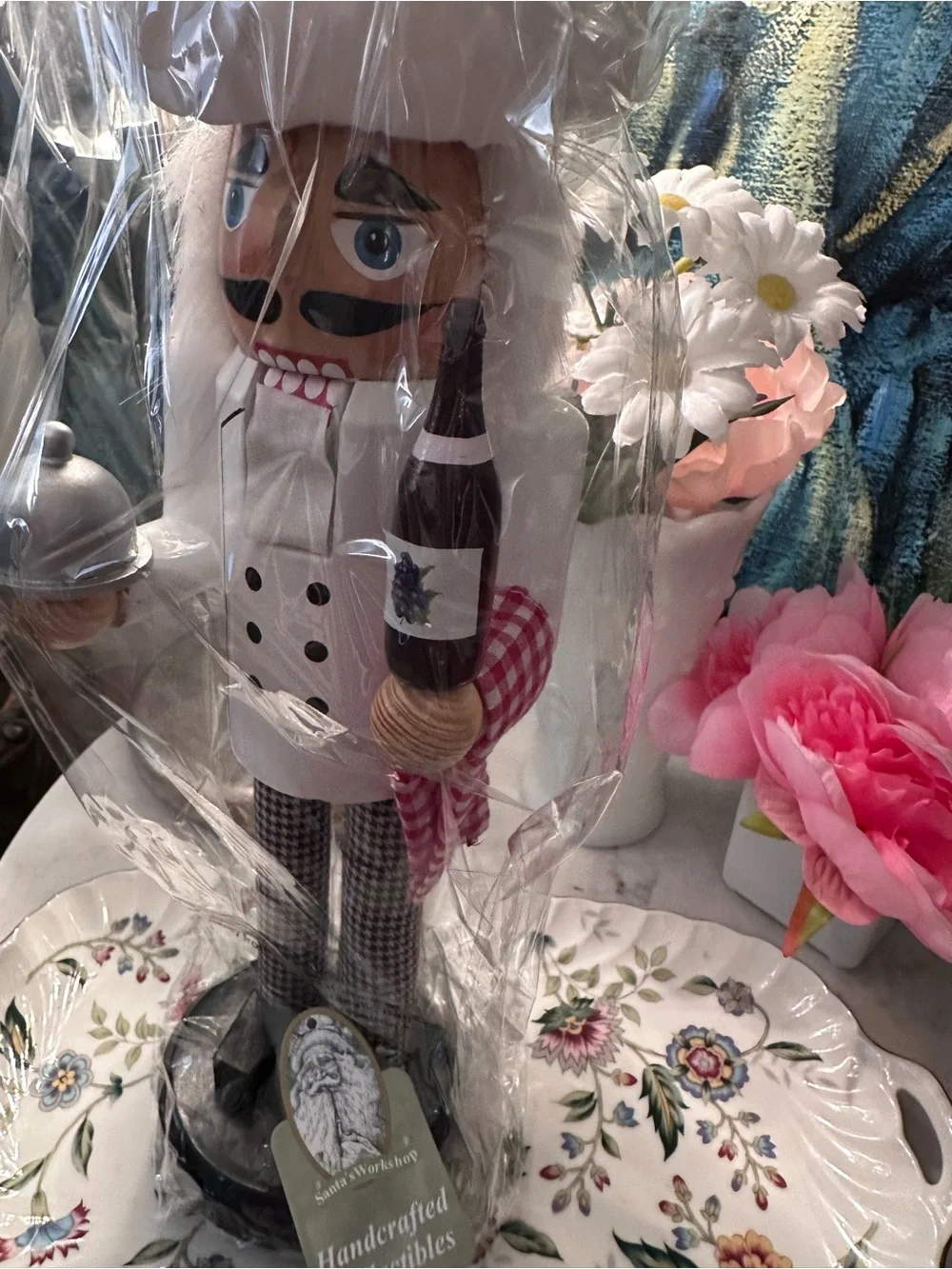 Chef Nutcracker Figurine in White and Black
